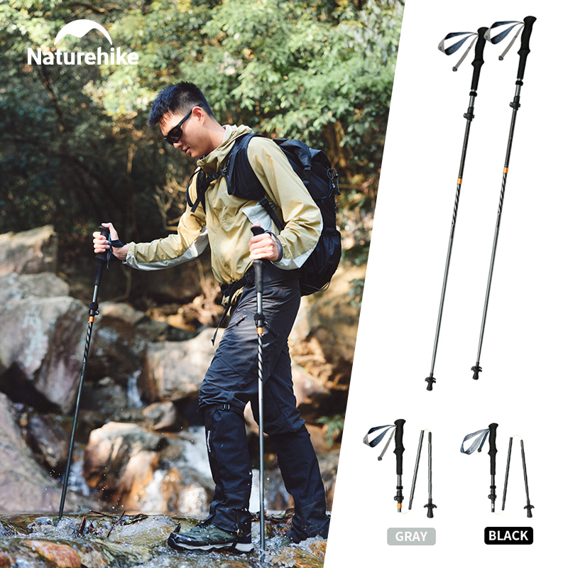 Trekking Pole Carbon - Bastón de Senderismo Plegable de Fibra
