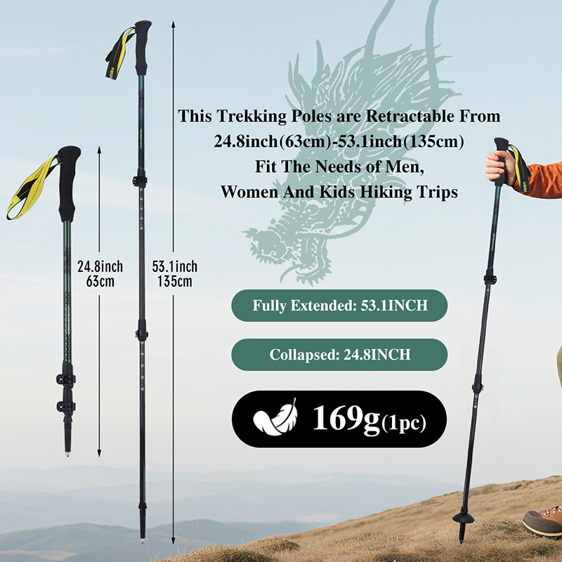 Bastón de Senderismo de Fibra  - Trekking Pole Carbon reseña y precio